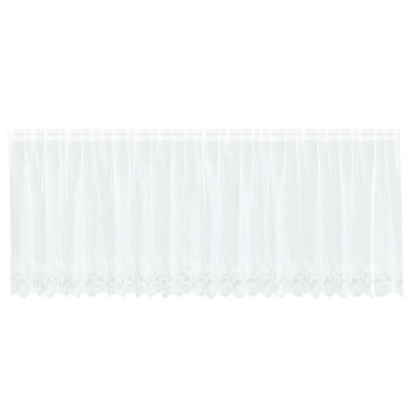 Spetsgardin med gardiner Blommor Vit 80 x 400 cm Polyester