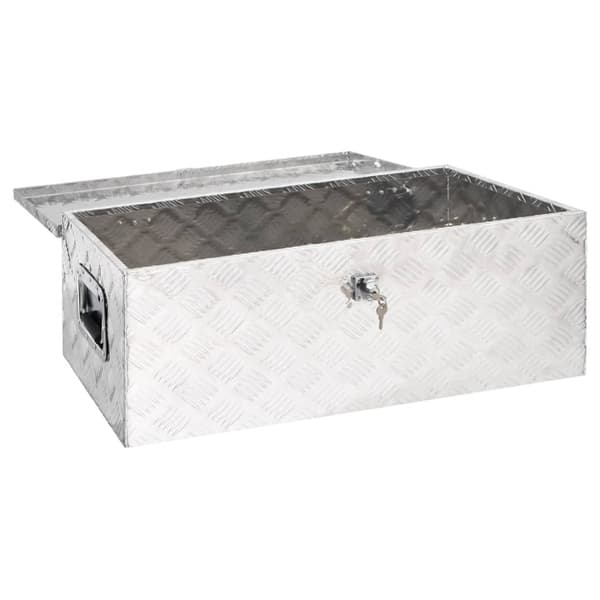 Förvaringslåda silver 80x39x30 cm aluminium