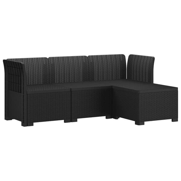 4-sits Trädgårdsoffa Rattan Look PP Antracit