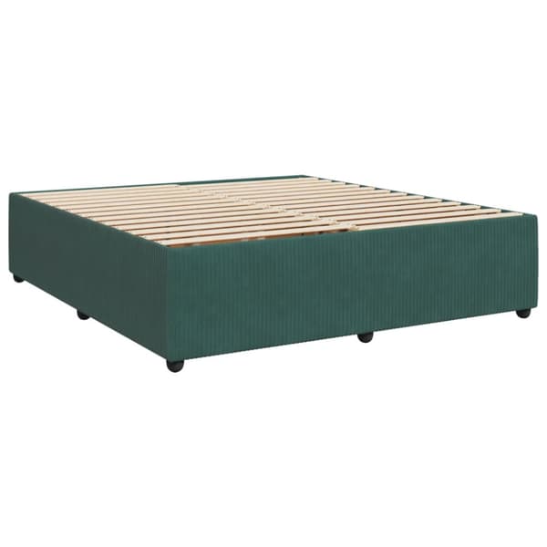 Ramsäng med madrass mörkgrön 200x200 cm sammet