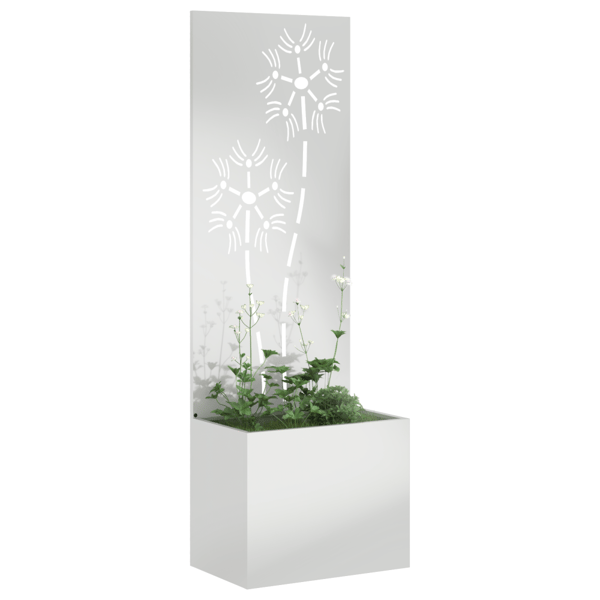 Trädgårds integritetsskärm Blommor Silver 50 x 32 x 150 cm