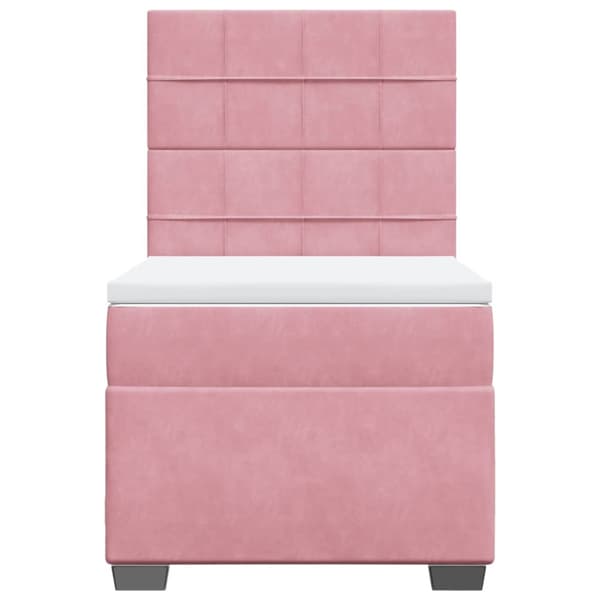 Ramsäng med madrass rosa 100x200 cm sammet