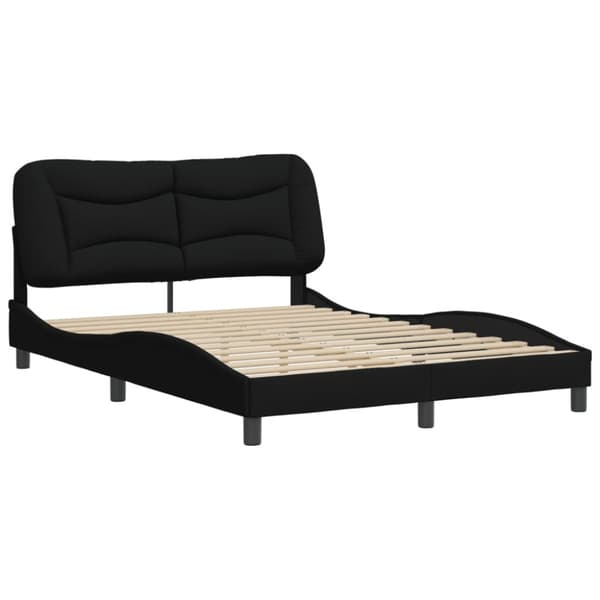 Bed Frame without Mattress "Hvar" Black 140x190 cm Fabric