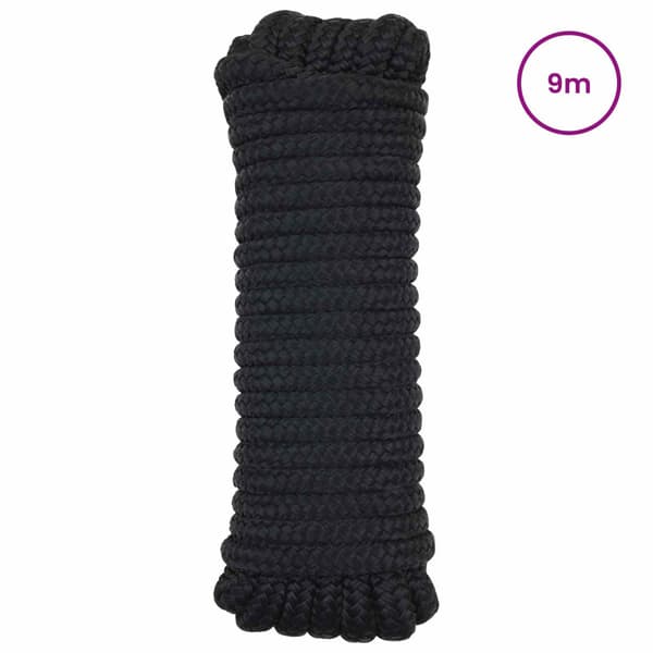 Båtsnöre 9 m 2 Svart Polyester