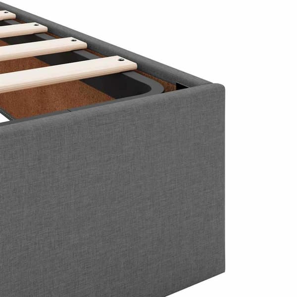 Sängram med madrass 2 pcs Dämpad Grå tyg