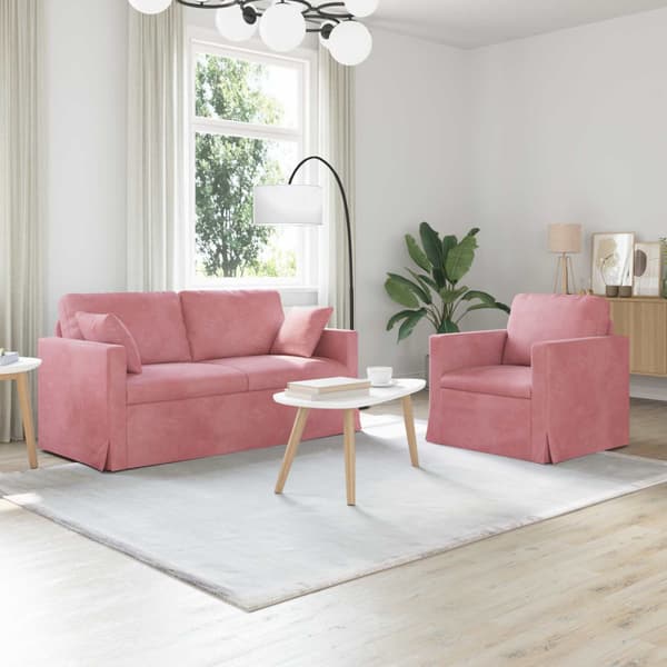 Soffset 2 pcs Rosa 158 x 78 x 80 cm Sammet