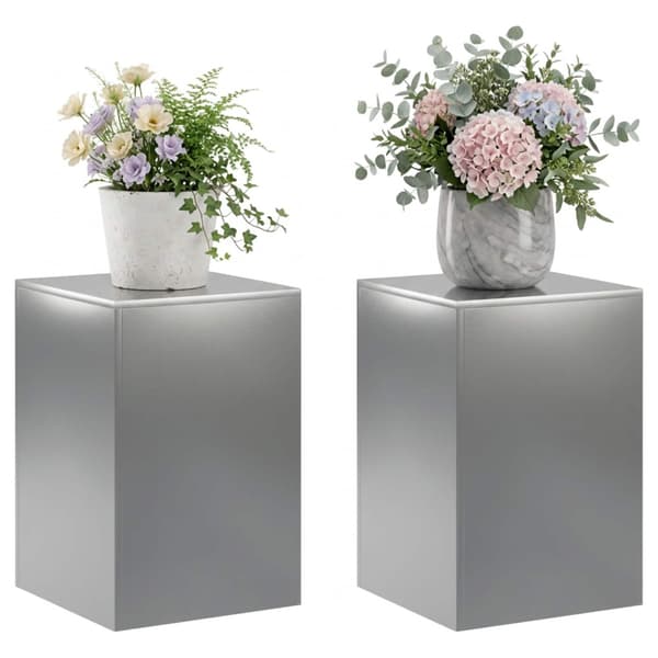 Växtställ 2 pcs Silver 40 x 40 x 60 cm Rostfritt stål