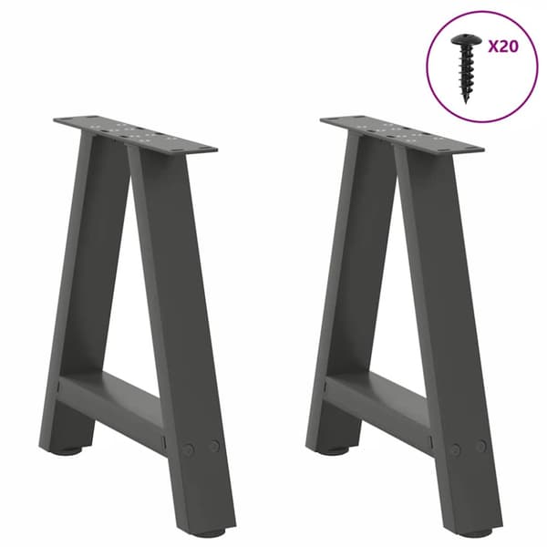 Soffbordsben A-formade 2 st antracit 50x(42-43) cm stål