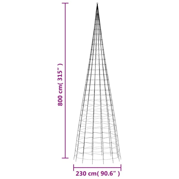 LED julgran 3000 LEDs blå 800 cm