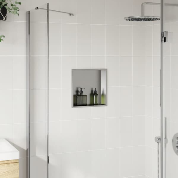 Duschnisch borstad silver 32x32x9 cm rostfritt stål