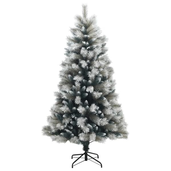 Plast Hingad Julgran 150 cm PVC och metall Grå och Vit