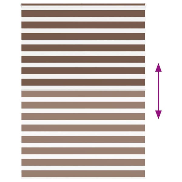 Rullgardin zebra brun 165x230 cm tyg bredd 160,9 cm polyester