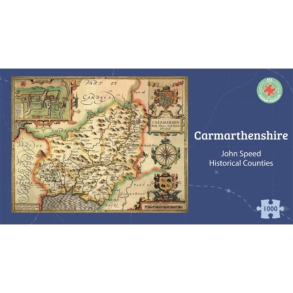 Carmarthenshire Historical 1610 Map 1000 Piece Puzzle