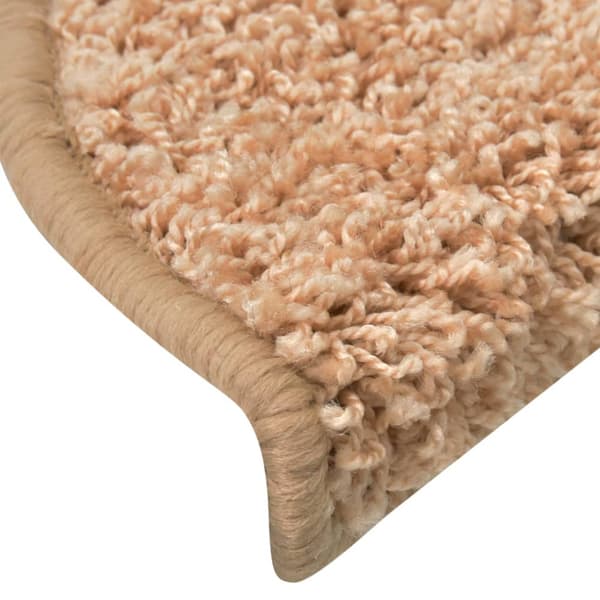 Trappmattor 15 st 65x21x4 cm guld halvrunda stora