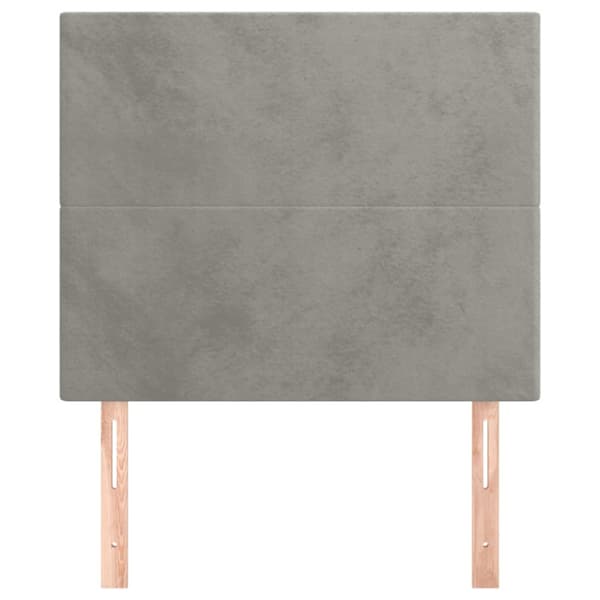 Sänggavel ljusgrå 80x5x118/128 cm sammet