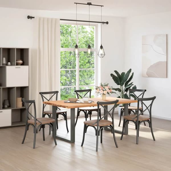Matbordsben U-formade 2 st antracit 90x(72-73) cm stål