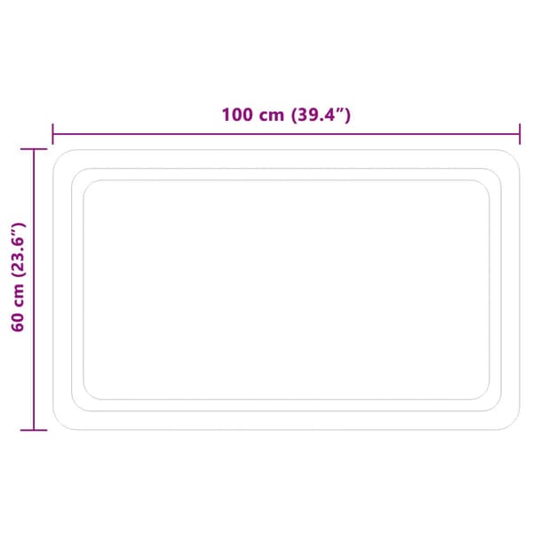 LED Badrumsspegel Transparent 100 x 60 cm härdat glas
