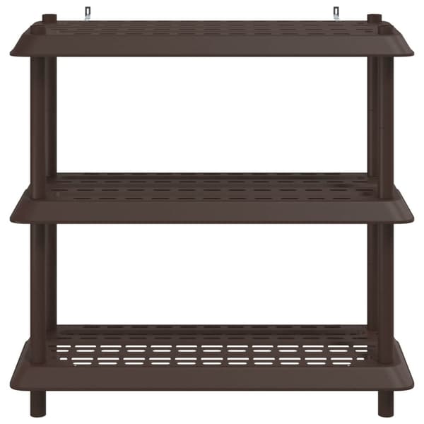Hyllsystem 3 nivåer 100 x 40 x 96 cm PP Brun