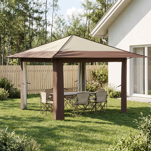 Paviljong utan sidovägg Kräm och brun