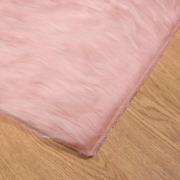 Fuskfäll matta TAFALLA Rosa 160 x 160 cm Polyester
