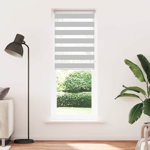 Rullgardin zebra ljusgrå 75x200 cm tyg bredd 70,9 cm polyester