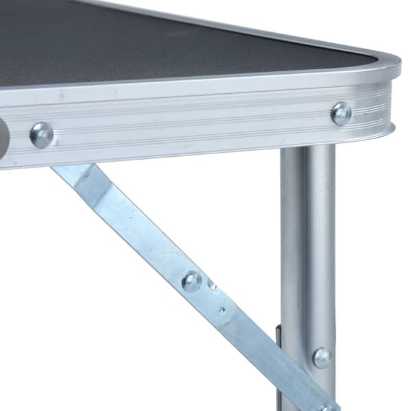 Hopfällbart campingbord grå aluminium 60x45 cm