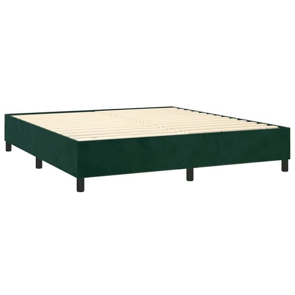Ramsäng med madrass mörkgrön 200x200 cm sammet