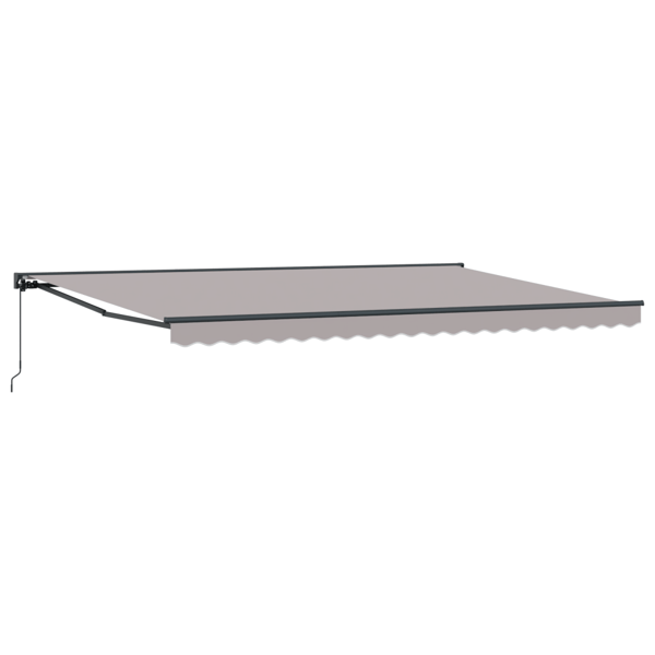 Markisram Ljusgrå 500 × 300 cm Polyester med PU-beläggning