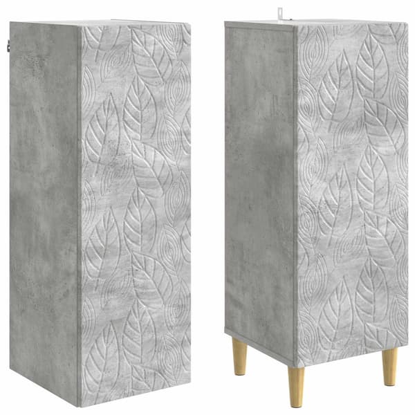 Skåpset 2 pcs Betonggrå Konstruerat trä