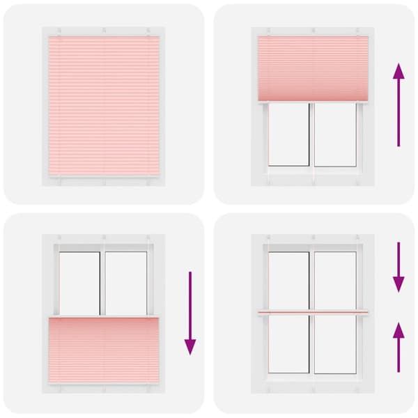 Plisserad persienn rosa 105x150 cm tyg bredd 104,4cm polyester