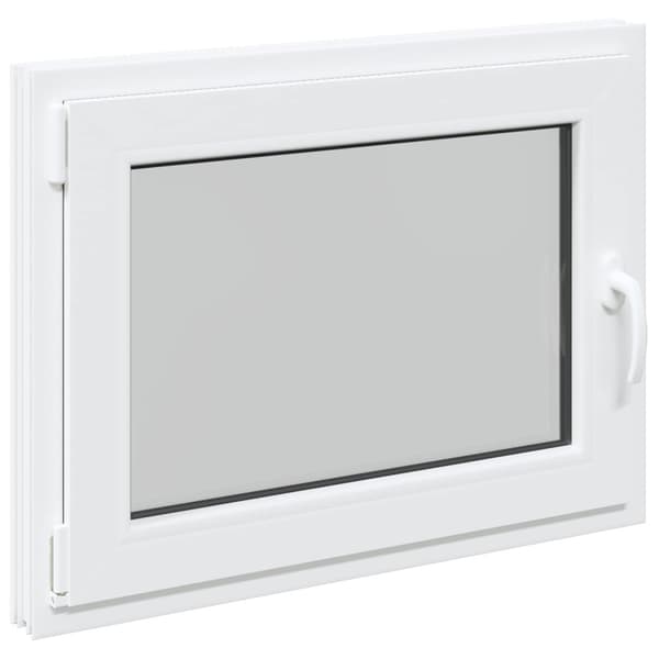 Källarfönster RISOR Vit 80 x 60 cm PVC och glas