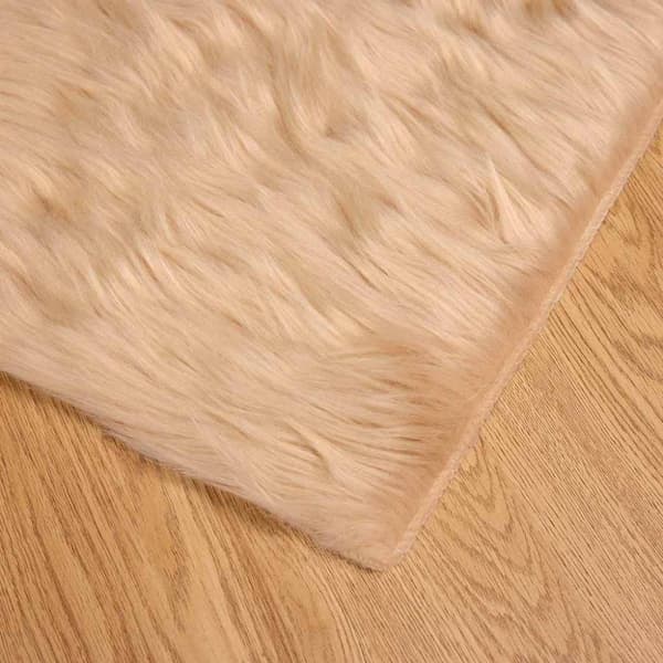 Fuskfäll matta TAFALLA Beige 200 x 280 cm Polyester