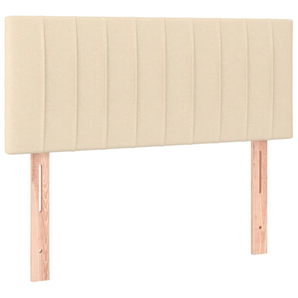 Ramsäng med madrass gräddvit 90x200 cm tyg