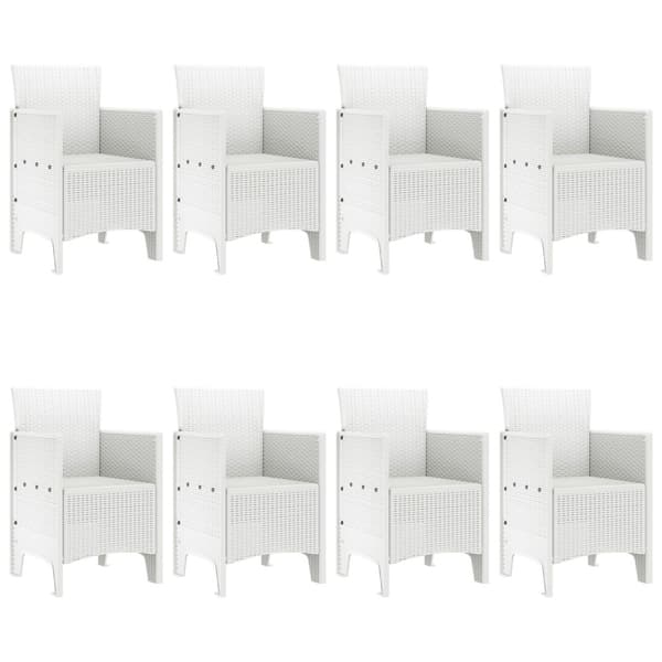 Trädgårdsmöbelset 9 pcs Vit Polypropylen