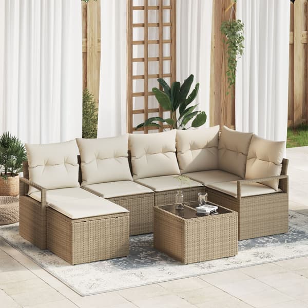 Soffset 7 st Beige konstrotting
