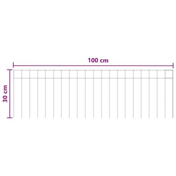 Trädgårdsstängselpanel 24 pcs Galvaniserat stål Silver