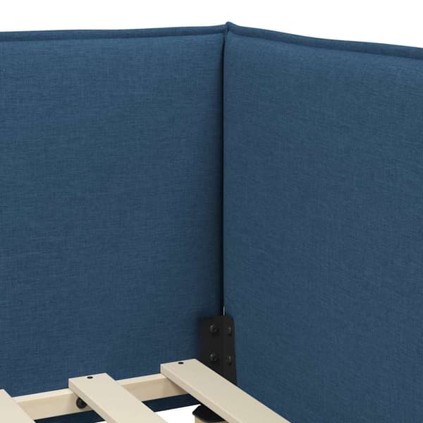 Hörn Sängram med Madrass 2 st Blå 100 x 200 cm Sammet