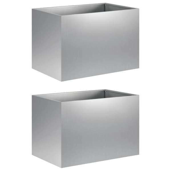 Trädgårdsplanterare 2 st Silver 50 x 40 x 40 cm