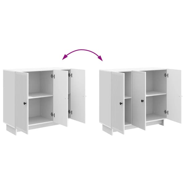 Sideboard Vit högglans 89 x 34,5 x 80 cm Konstruerat trä