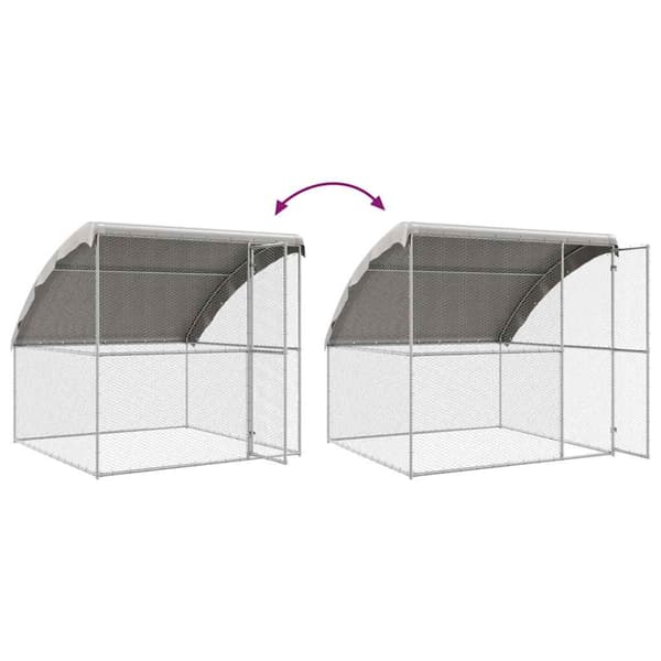 Hönshus 2 pcs Silver 400 x 200 x 200 cm Galvaniserat Stål