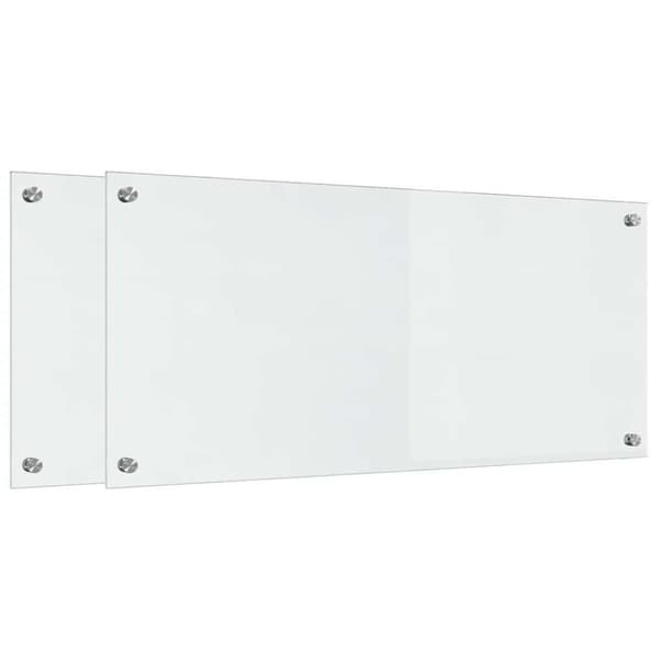 Köksskydd 2 pcs Transparent 90 x 40 cm härdat glas