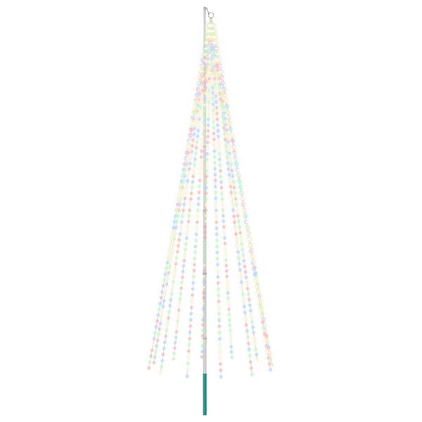 Julgransbelysning med markspett och flaggstång 500 cm