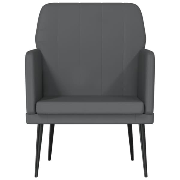 Fåtölj grå 61x78x80 cm konstläder