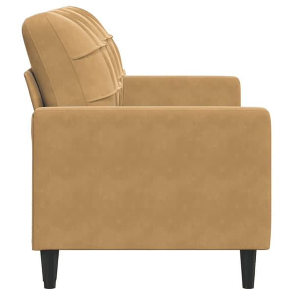 Soffa 2-sits brun 140 cm sammet