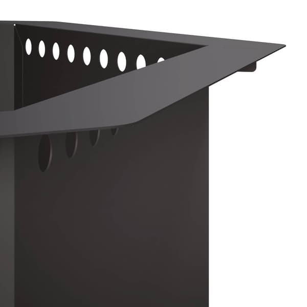 Eldstad ring Svart 80 x 80 x 25 cm Stål