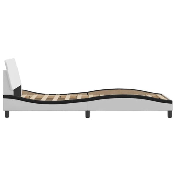 Bed Frame "Dover" White&Black 80x200 cm Faux Leather