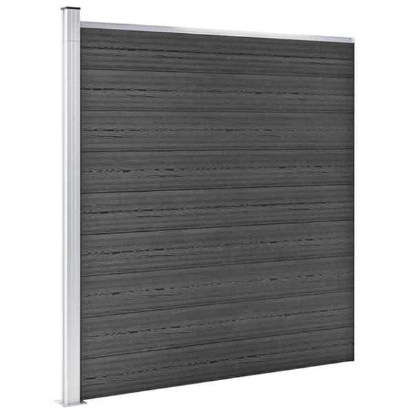 Staketpanel WPC 872x186 cm svart