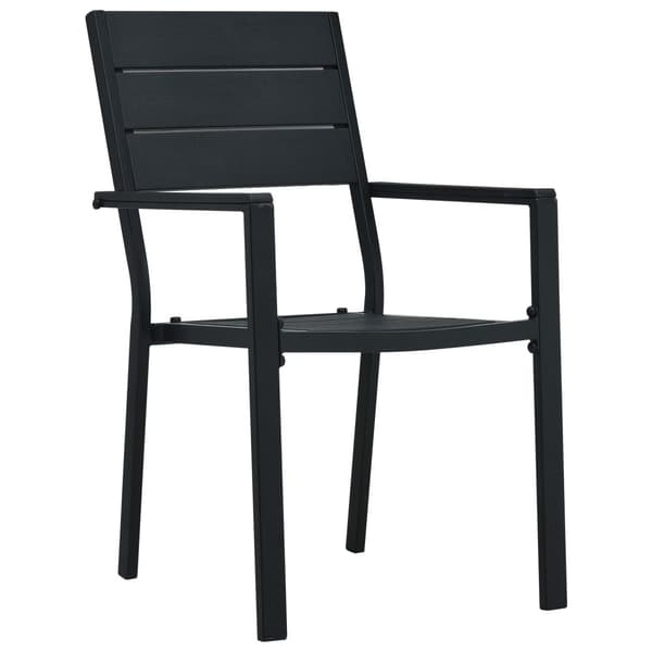 Trädgårdsmöbelset 9 pcs Svart Pulverlackerat stål