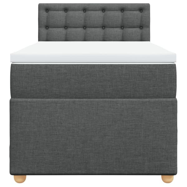 Ramsäng med madrass mörkgrå 100x200 cm tyg
