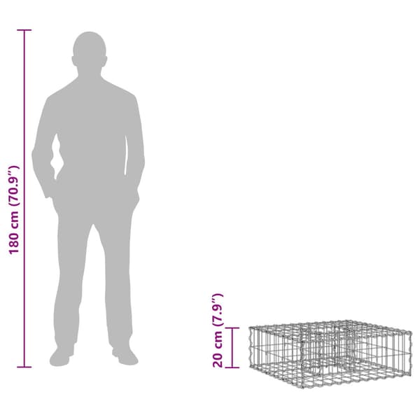 Gabion upphöjd säng Silver